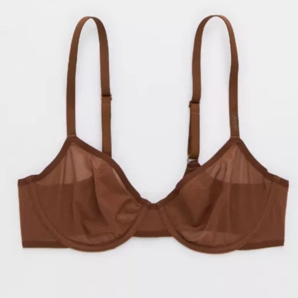 New Aerie SMOOTHEZ Sheer Mesh Balconette Bra Unlined Underwire - Picture 1 of 5
